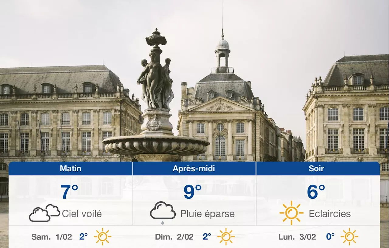 Météo Bordeaux: prévisions du vendredi 31 janvier 2025