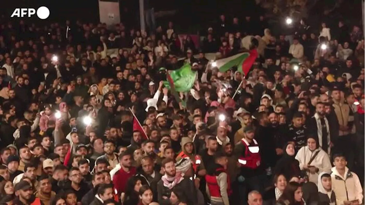 Ramallah, festa per il ritorno dei prigionieri liberati