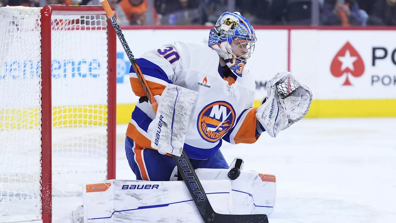 Sorokin makes 23 saves, Gatcomb gets 1st NHL goal as Islanders top Flyers 3-0 for 6th straight win