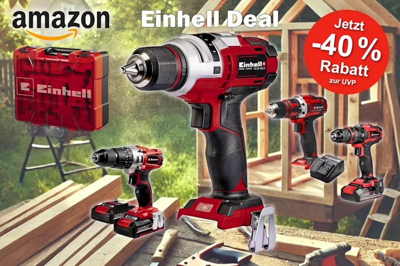 Mega Einhell Akku-Bohrschrauber Deal im Amazon Sale: Jetzt bis 40% Rabatt auf Einhell TE-CD 18 Li E und