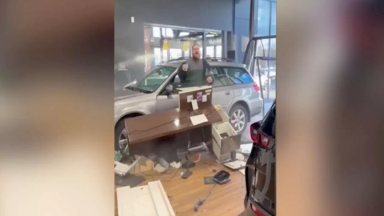 Man Charged After Driving New Car Into Sandy Dealership