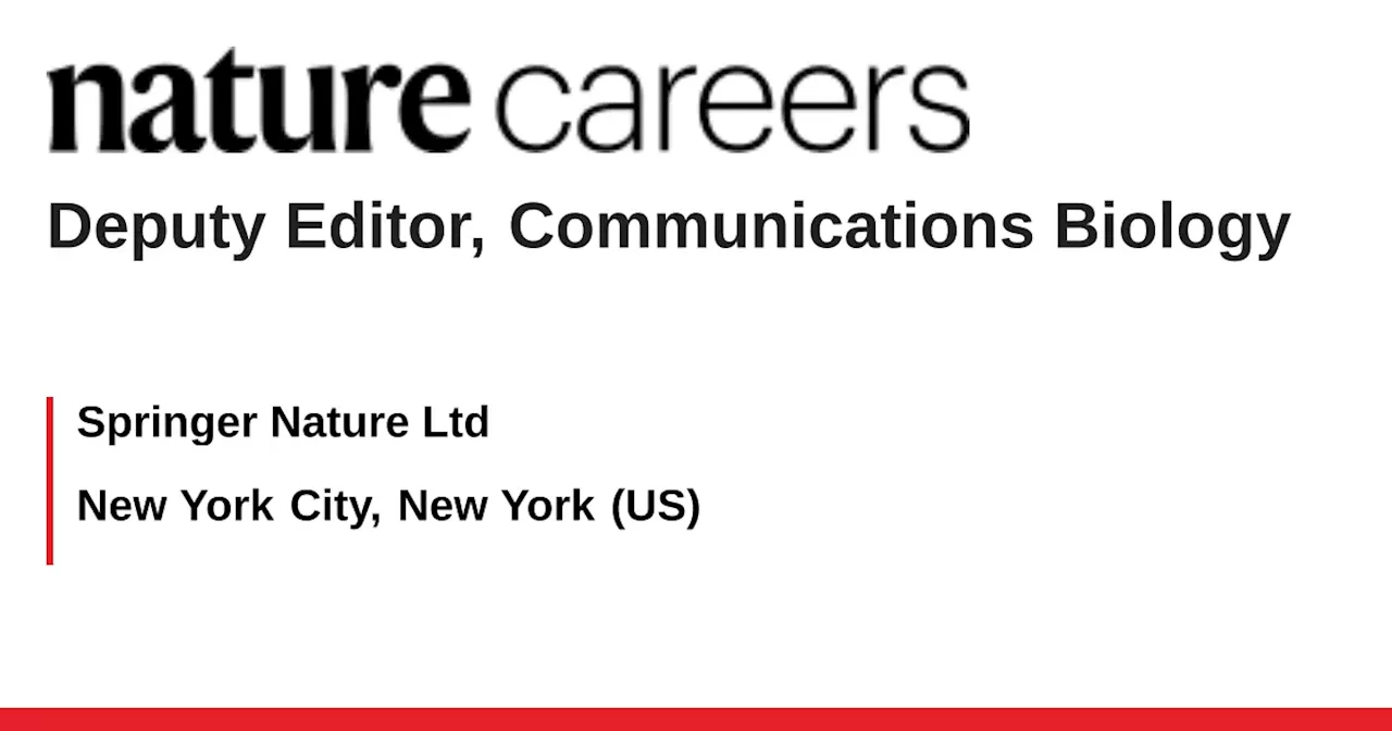 Nature Portfolio Seeks Deputy Editor to Lead Editorial Strategy