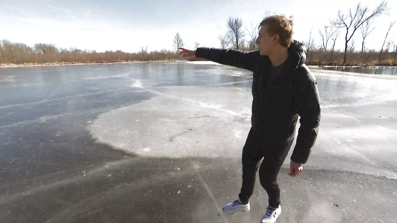 Op bezoek bij fenomeen Stolz in Wisconsin, waar hij leerde schaatsen op de vijver