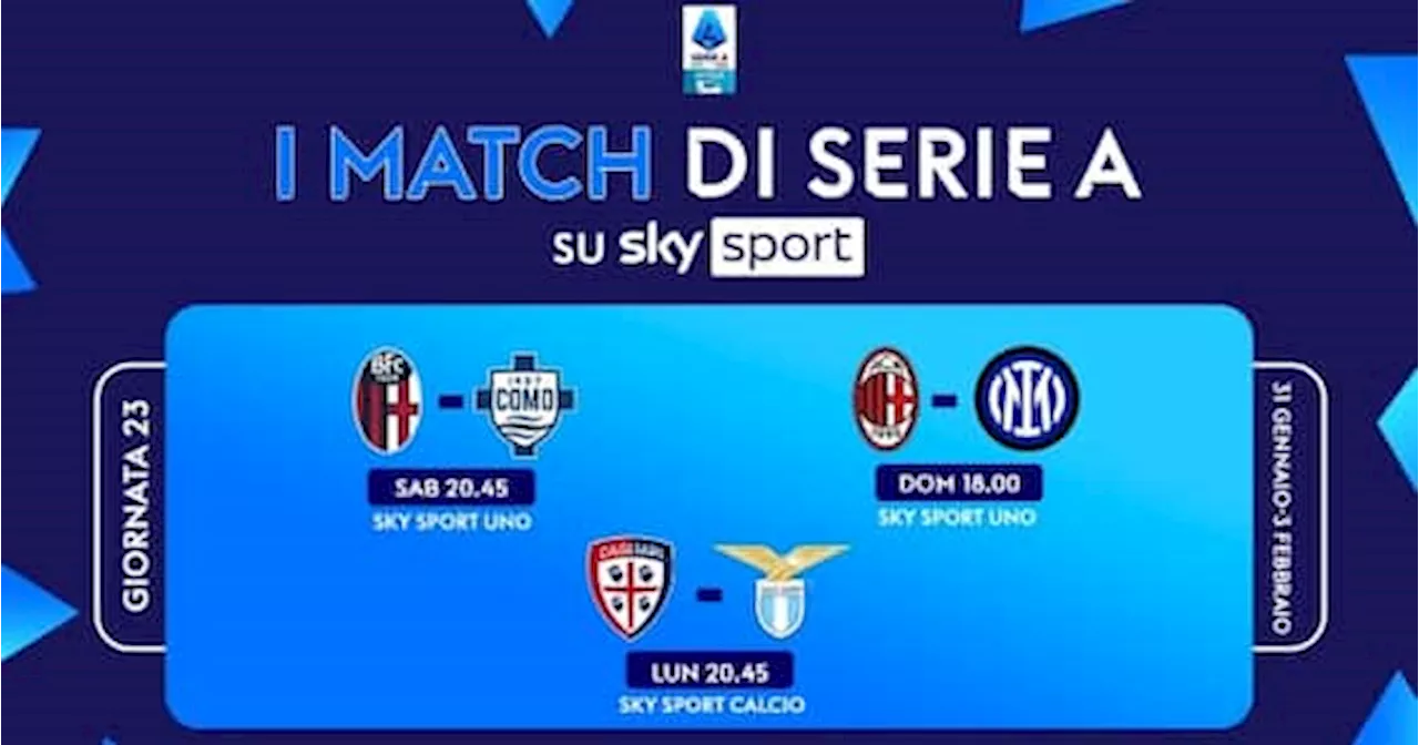 La Serie A torna con 3 partite in esclusiva su Sky