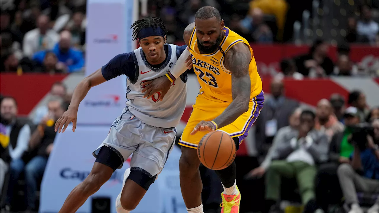 James double-double leads Lakers over Wizards