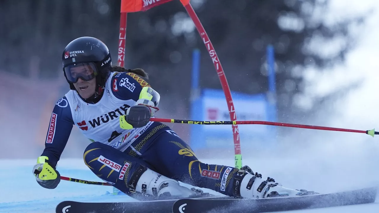 Olympic champ Sara Hector wins World Cup giant slalom as leader Federica Brignone falls