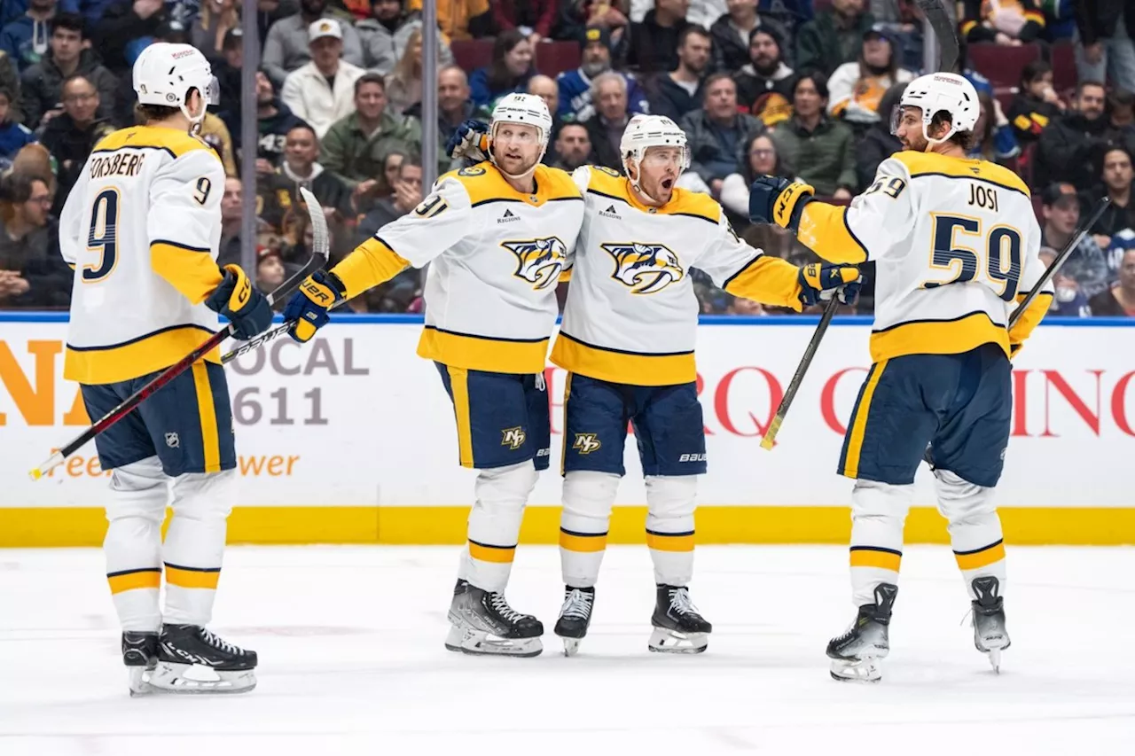 Stamkos Scores Milestone Goal as Predators Shut Out Canucks