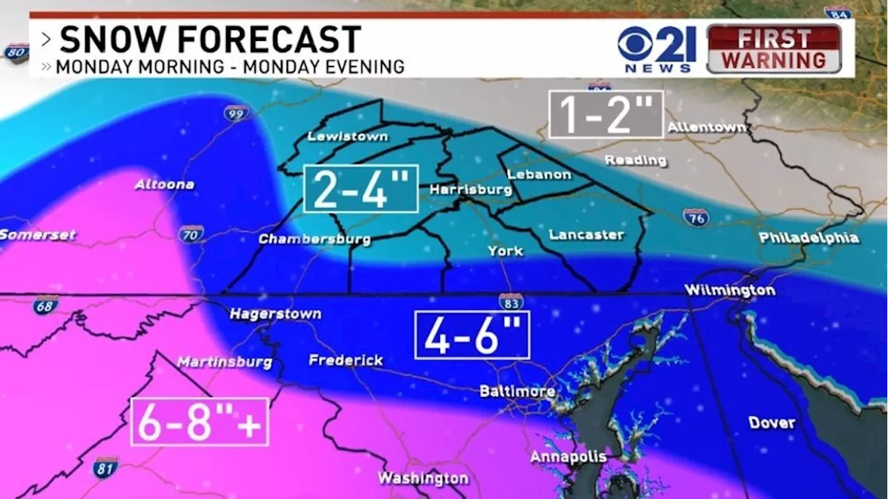 Cold, breezy weekend followed by a winter storm on Monday