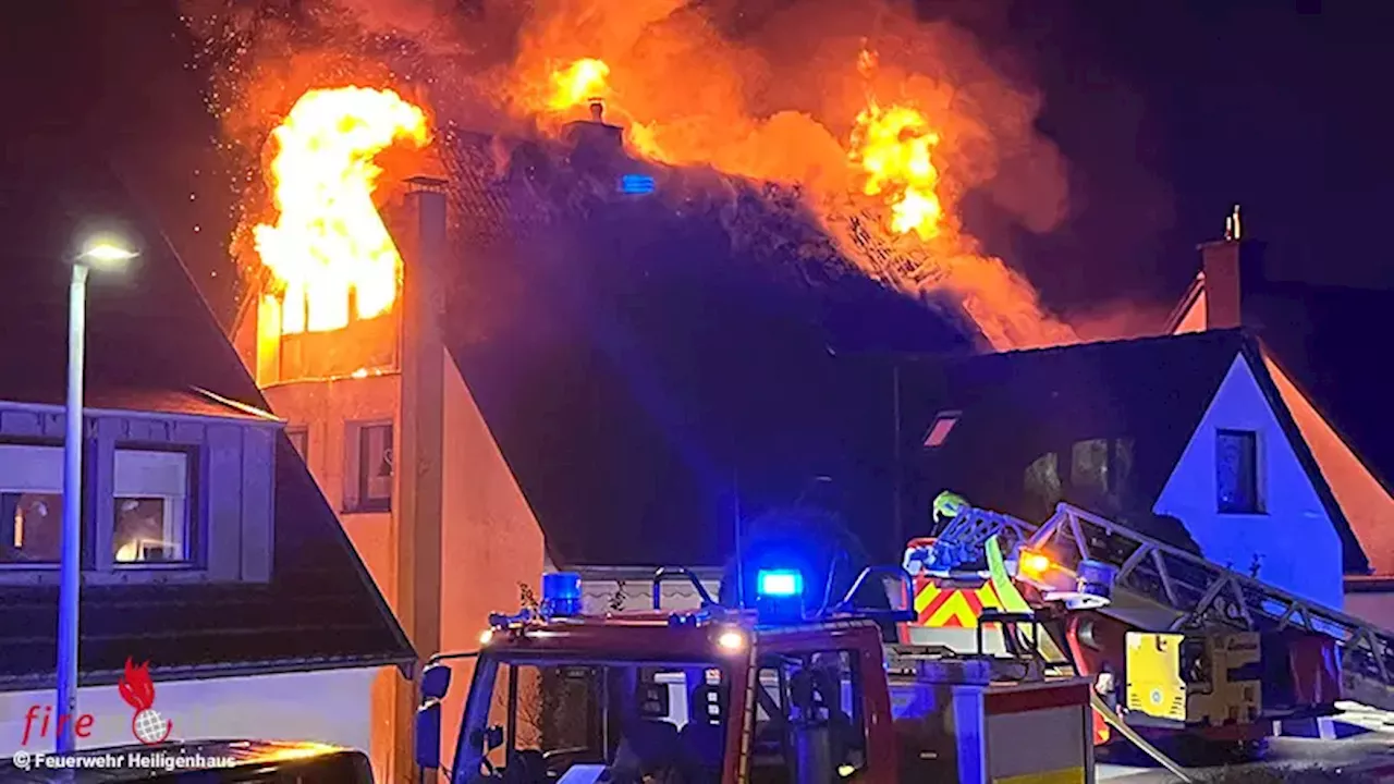 Dachstuhlbrand in Heiligenhaus-Mitte