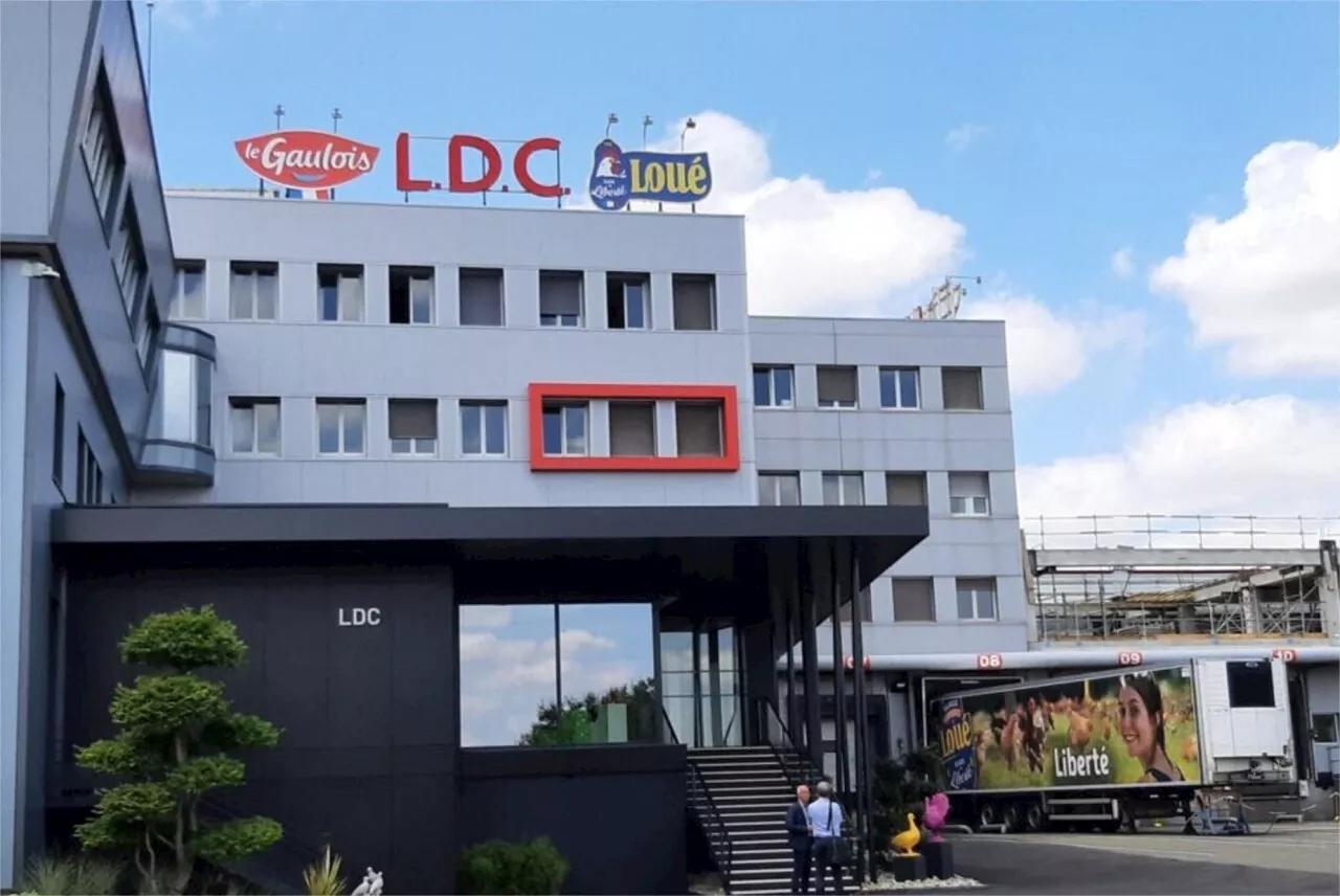 Manifestation devant le siège LDC à Sablé-sur-Sarthe contre la fermeture de l'abattoir de Blancafort