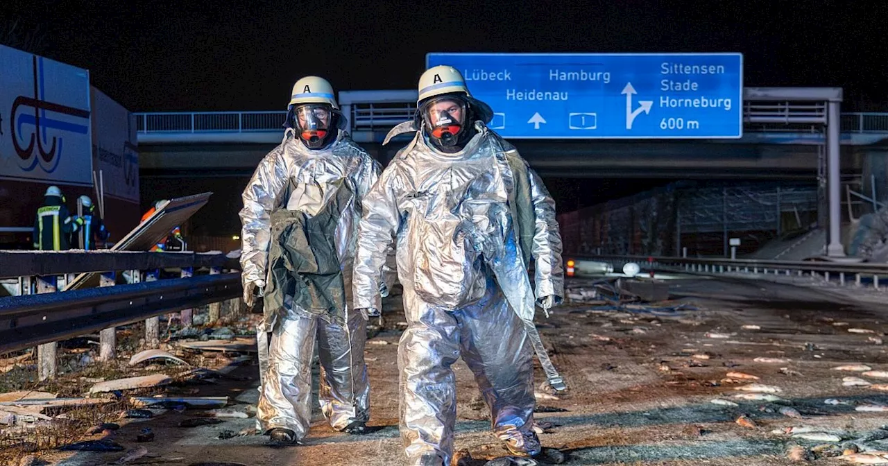 Glatteis-Unfall auf der A1: Hunderte Fische tot, vier Verletzte