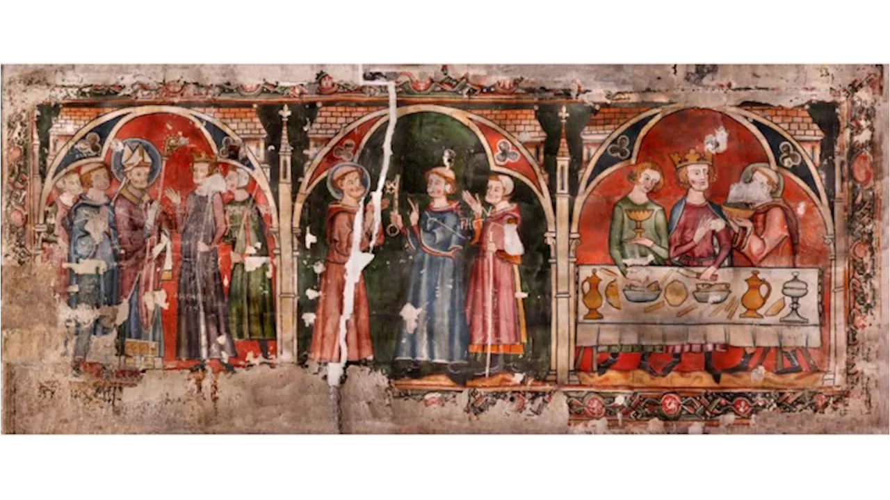 Medieval Paintings of Saint Maurille Discovered Beneath Cathedral Wall