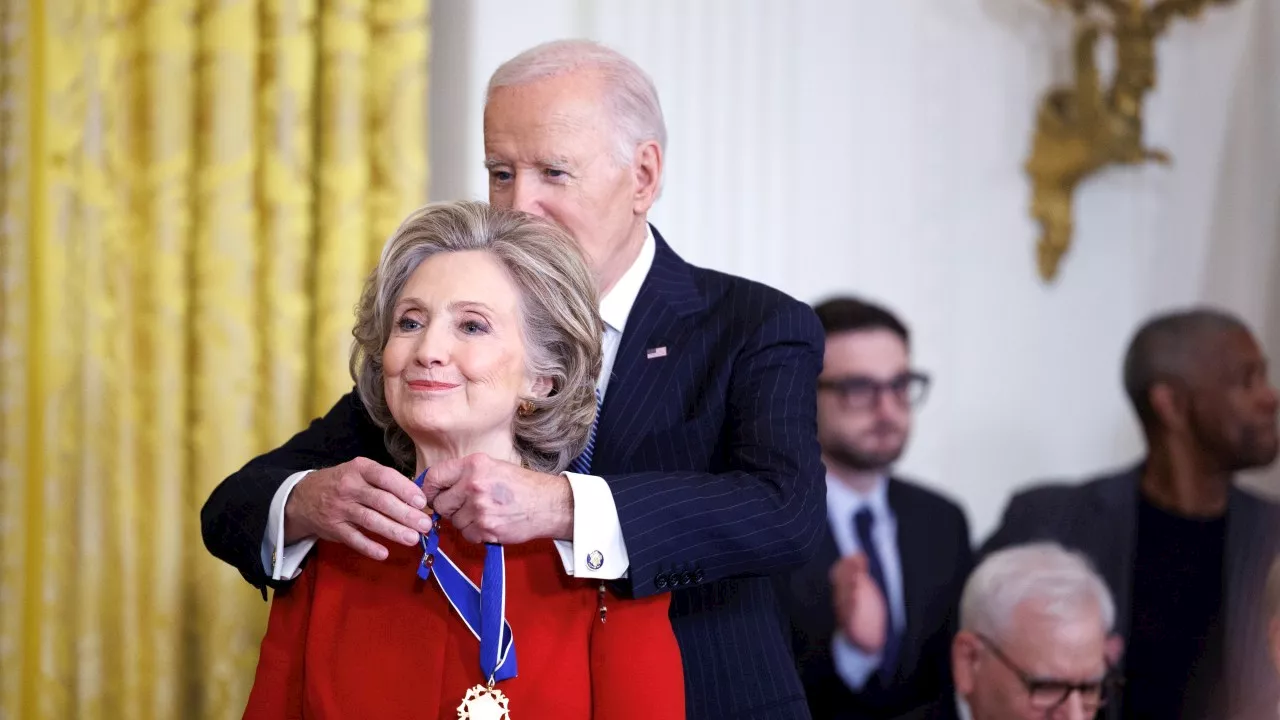 President Joe Biden awards Medal of Freedom to Hillary Clinton, super donors