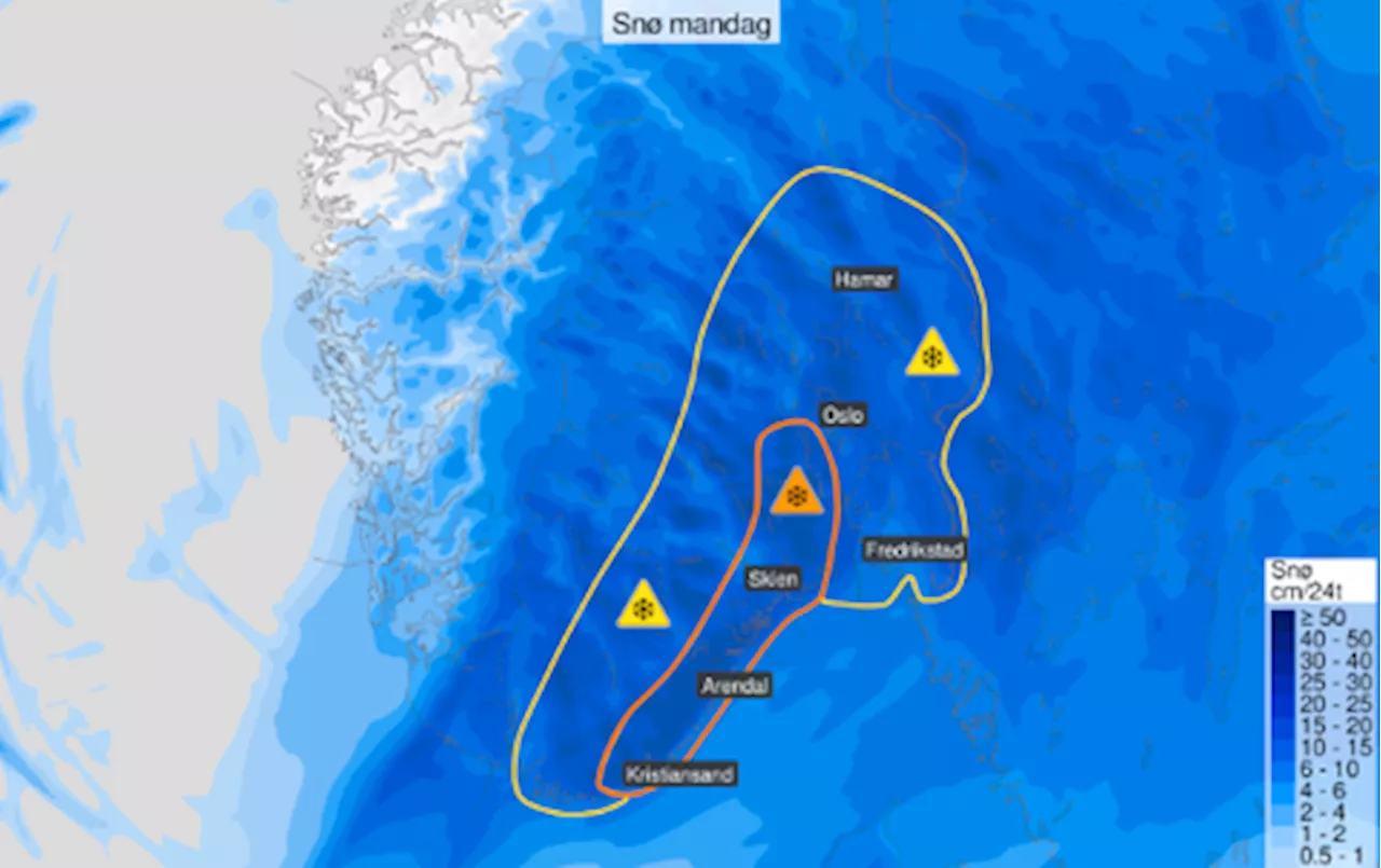 Oransje farevarsel: Snø, regn og så is