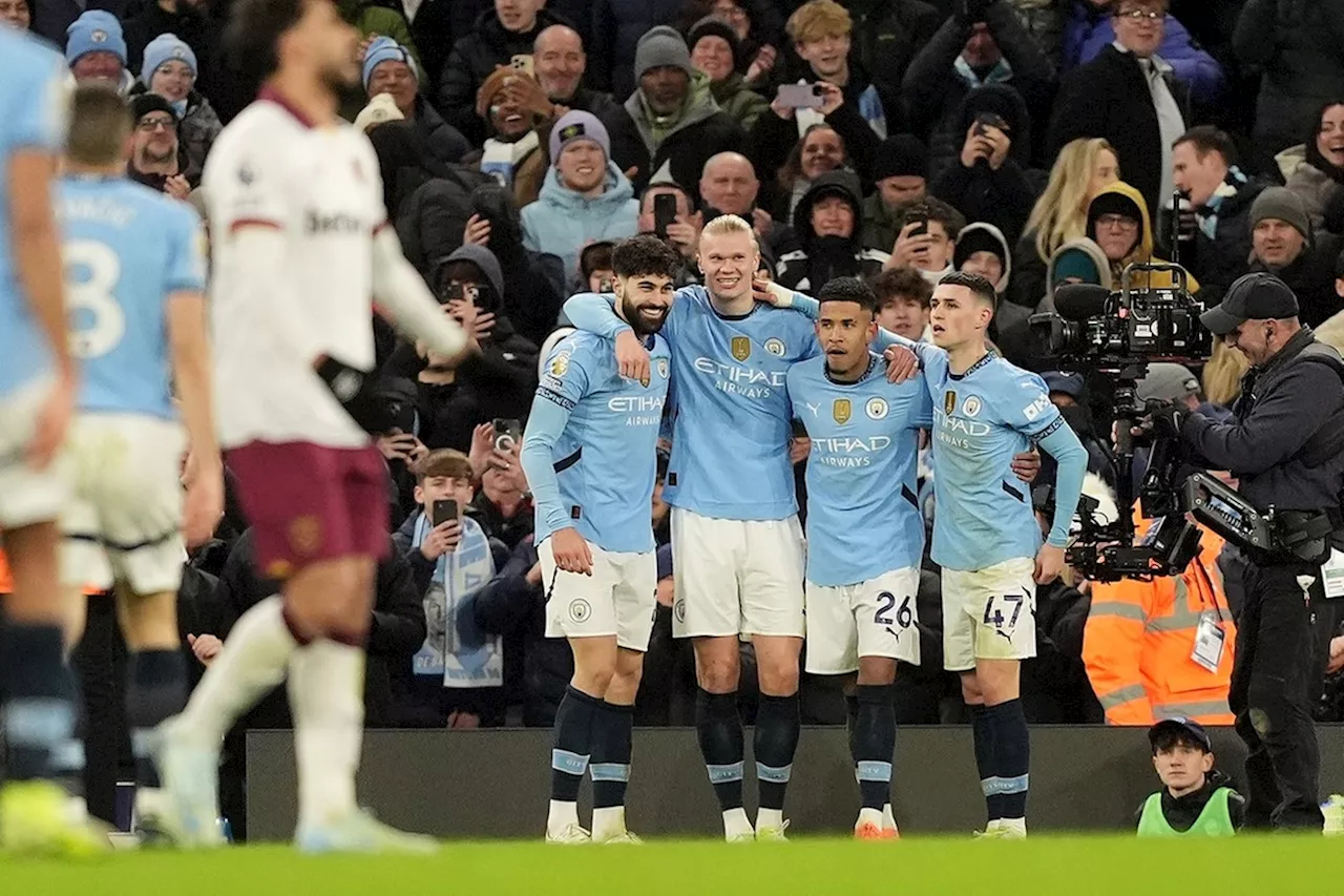 Manchester City wint overtuigend van West Ham