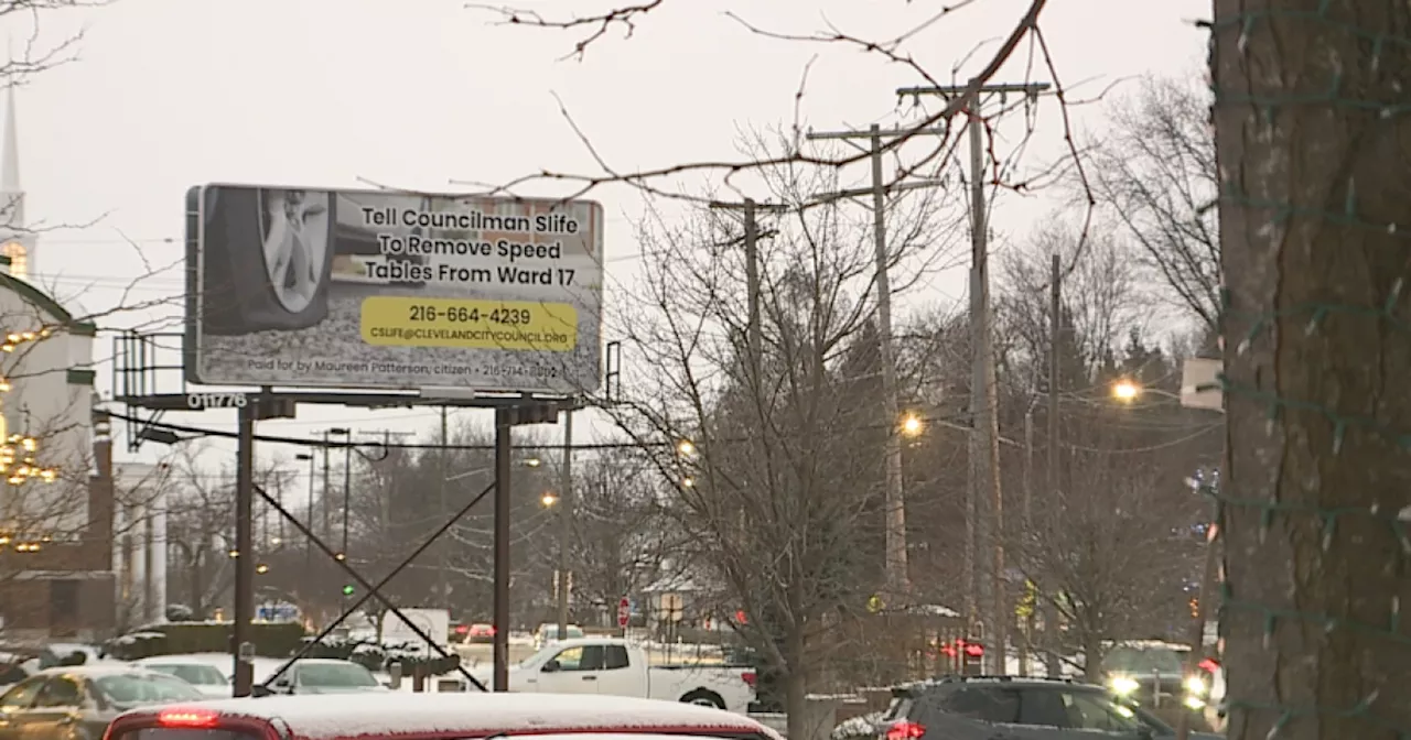 Cleveland resident purchases billboard sign to voice frustrations about speed tables