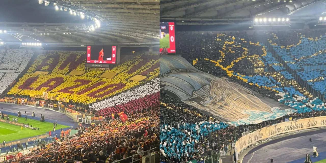 Derby notturno all'Olimpico: Coreografie spettacolari e tensione prima del fischio d'inizio