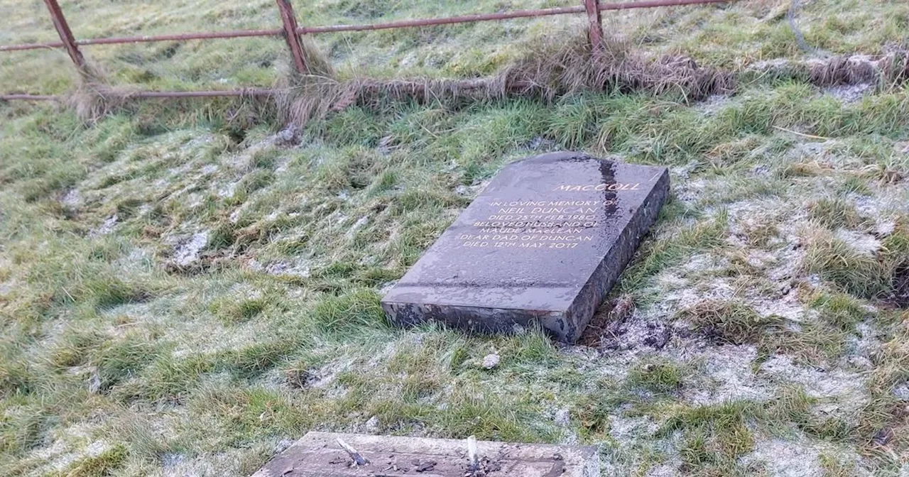 Hit and Run Driver Wrecks Cemetery Fence in Isle of Mull