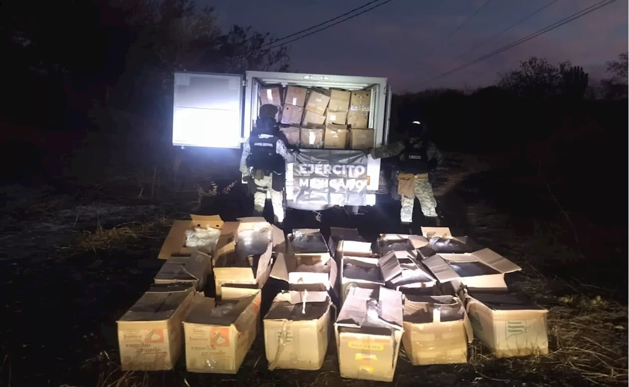 Incautan camión con mil 400 kilos de metanfetamina en Culiacán; continúan operativos en la zona