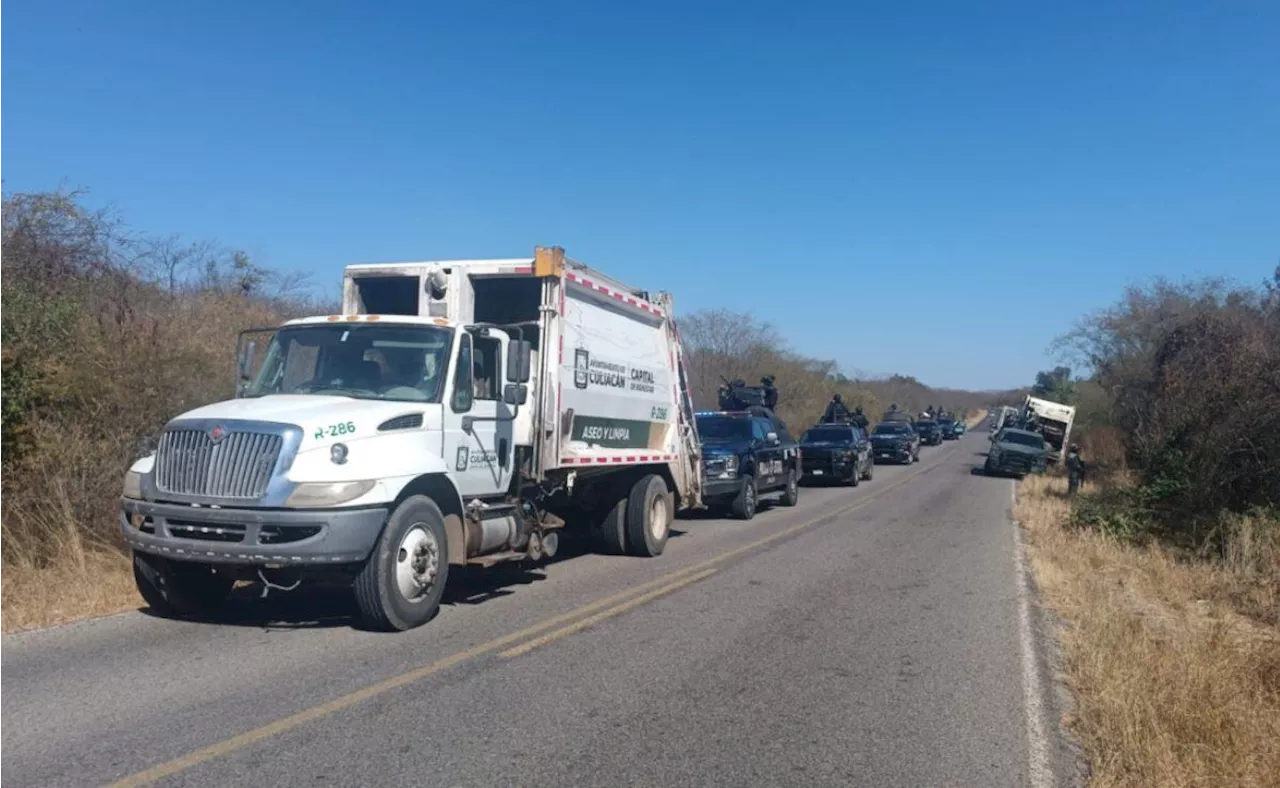 Recuperan 3 camiones de basura robados por personas armadas en Sinaloa; no hay detenidos