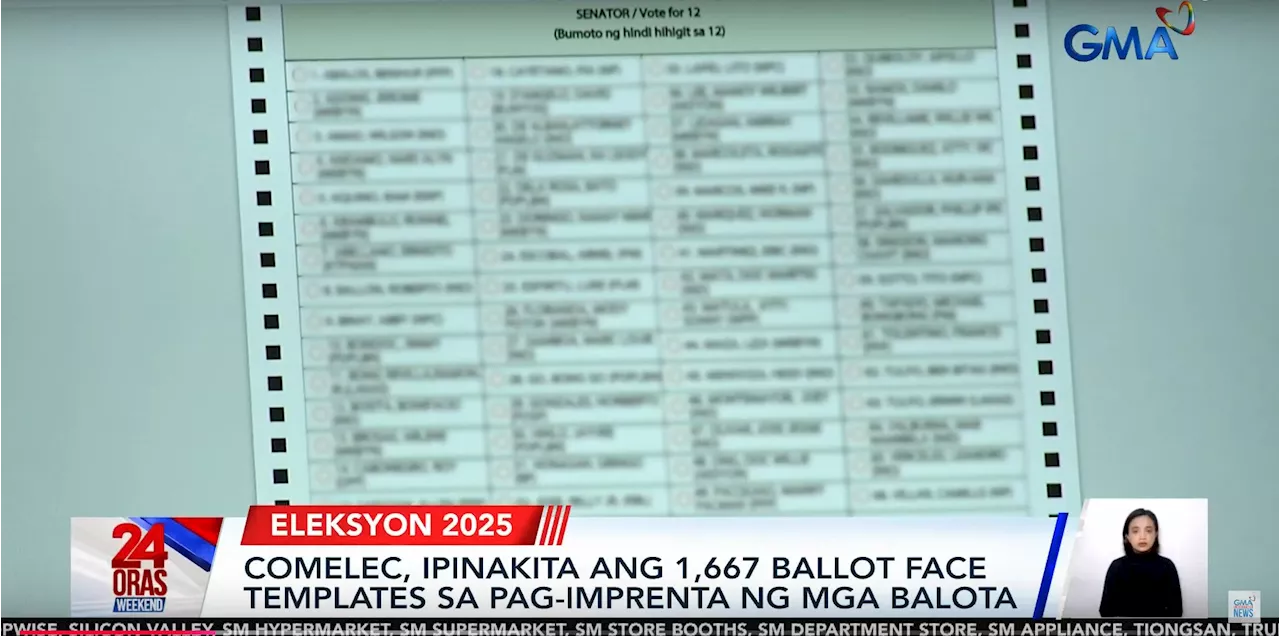 Comelec Unveils Ballot Template for 2025 Midterm Elections