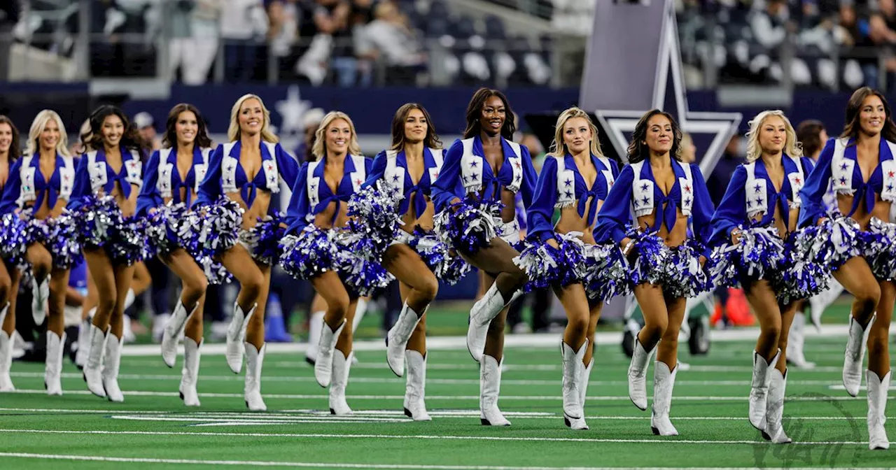 Dallas Cowboys Cheerleader Gets Knocked Down By Football During Kickoff