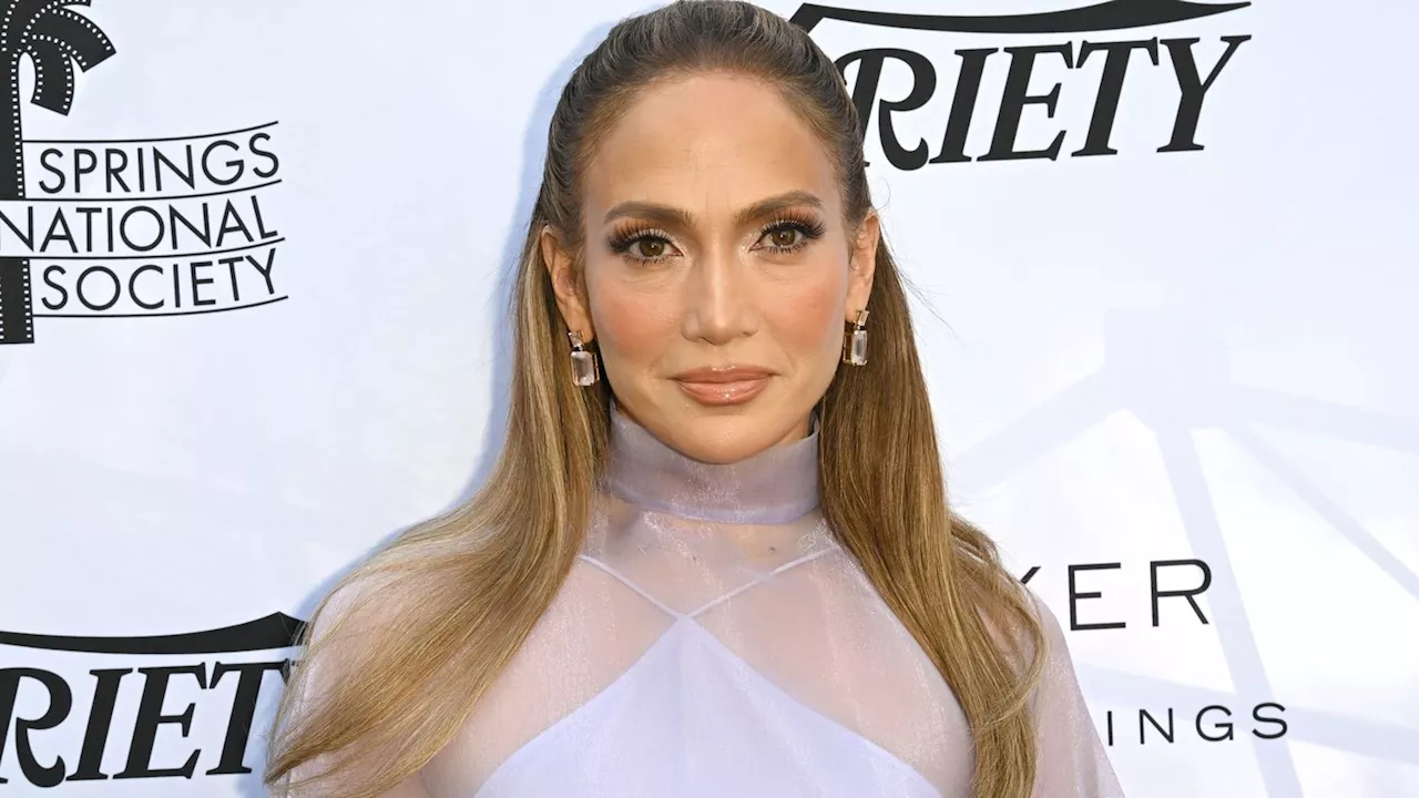 Jennifer Lopez Wows in Sheer Lavender Dress at Palm Springs Film Festival