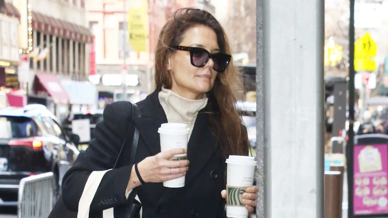 Katie Holmes Wears Ballet Flats With Socks in a Chic New York City Look