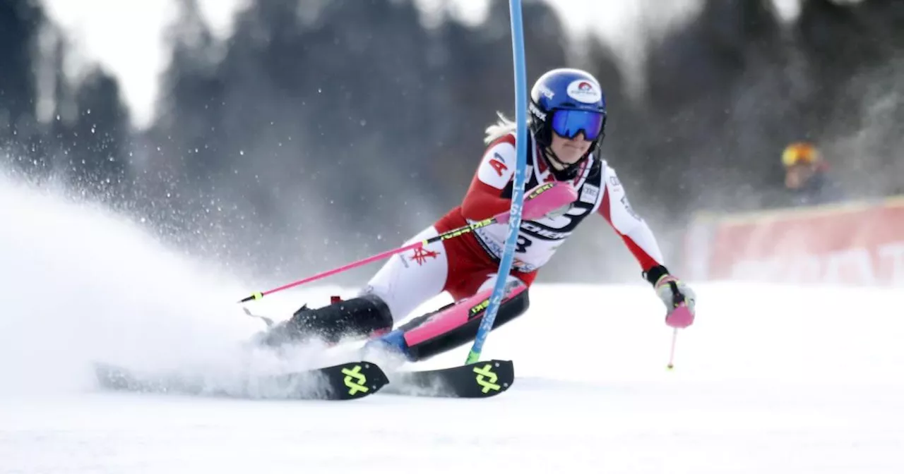 Österreicherinnen im Slalom: Truppe und Liensberger im Top 10