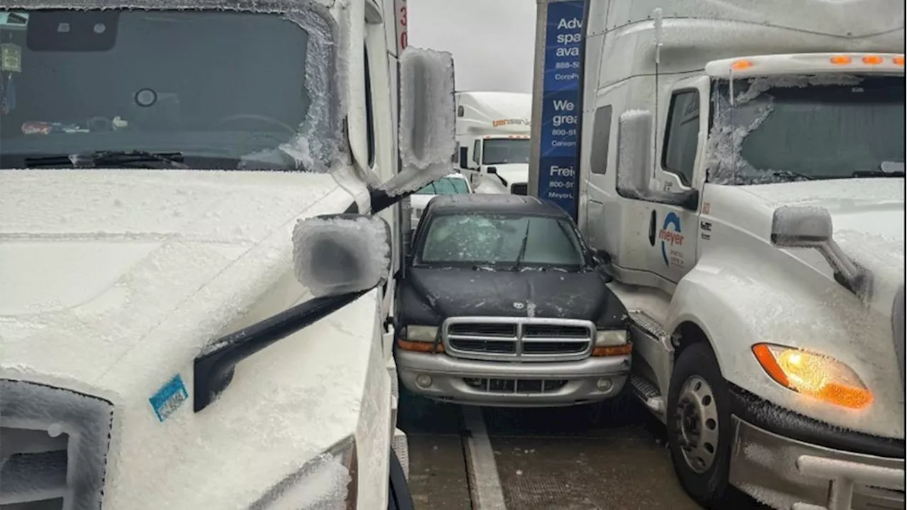 Drivers skid and crash as wintry mix grips central US before moving east