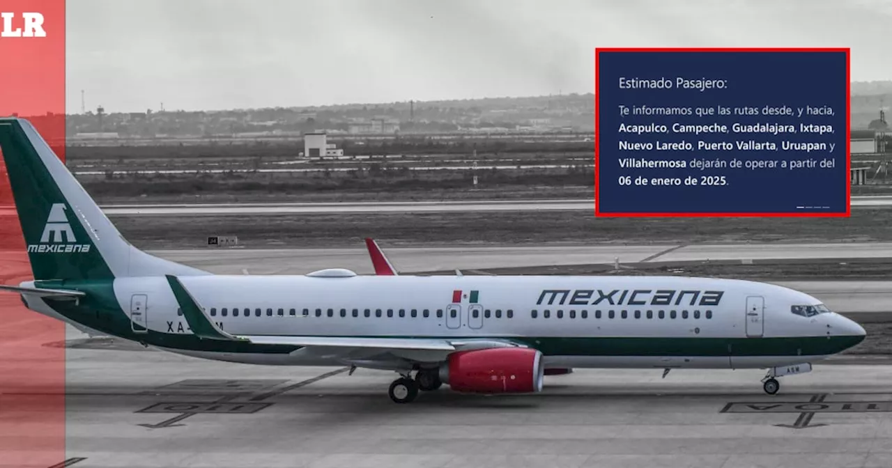 Mexicana de Aviación suspende ocho rutas nacionales