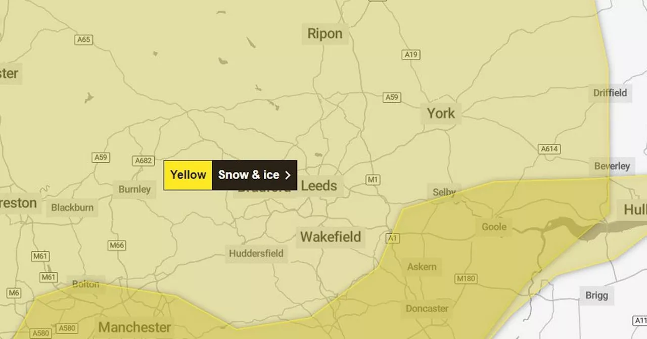 Yellow weather warning issued for snow and ice in Yorkshire