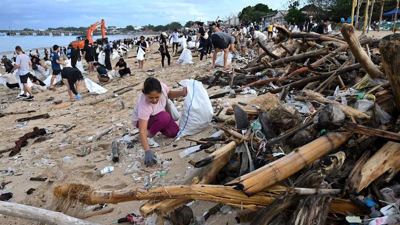 Bersih-bersih Pantai Bali, 25 Ton Sampah Plastik Dikumpulkan