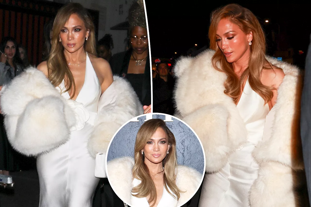 Jennifer Lopez goes for Old Hollywood glamour in all white at Golden Globes pre-party