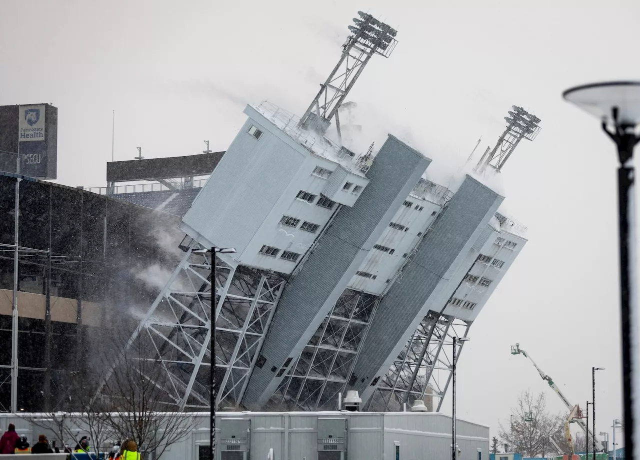 Beaver Stadium Press Box Demolished for $700 Million Renovation