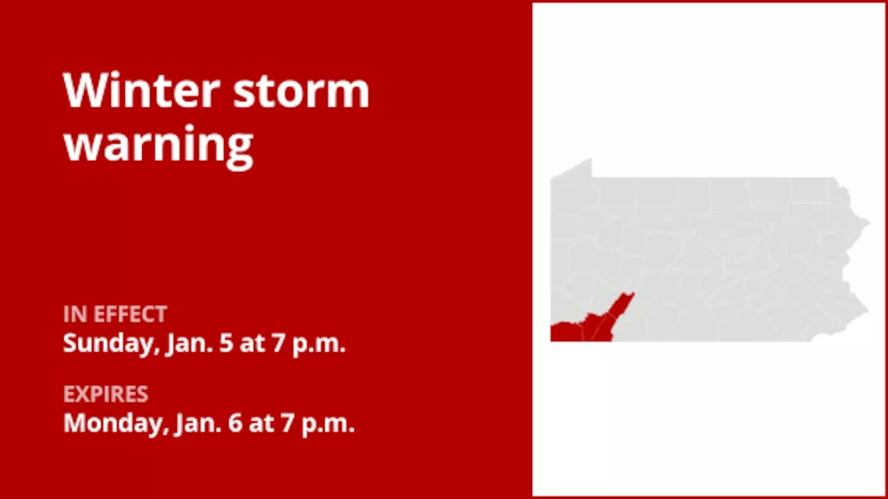 Winter Storm Warning Issued for Southwest Pennsylvania