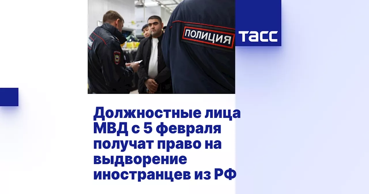 Должностные лица МВД с 5 февраля получат право на выдворение иностранцев из РФ