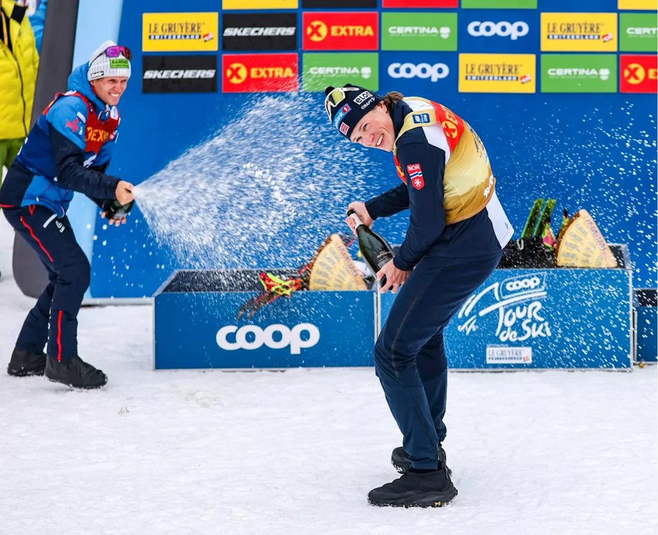 Krüger Vinner Alpe Cermis, Klæbo Vinner Tour de Ski