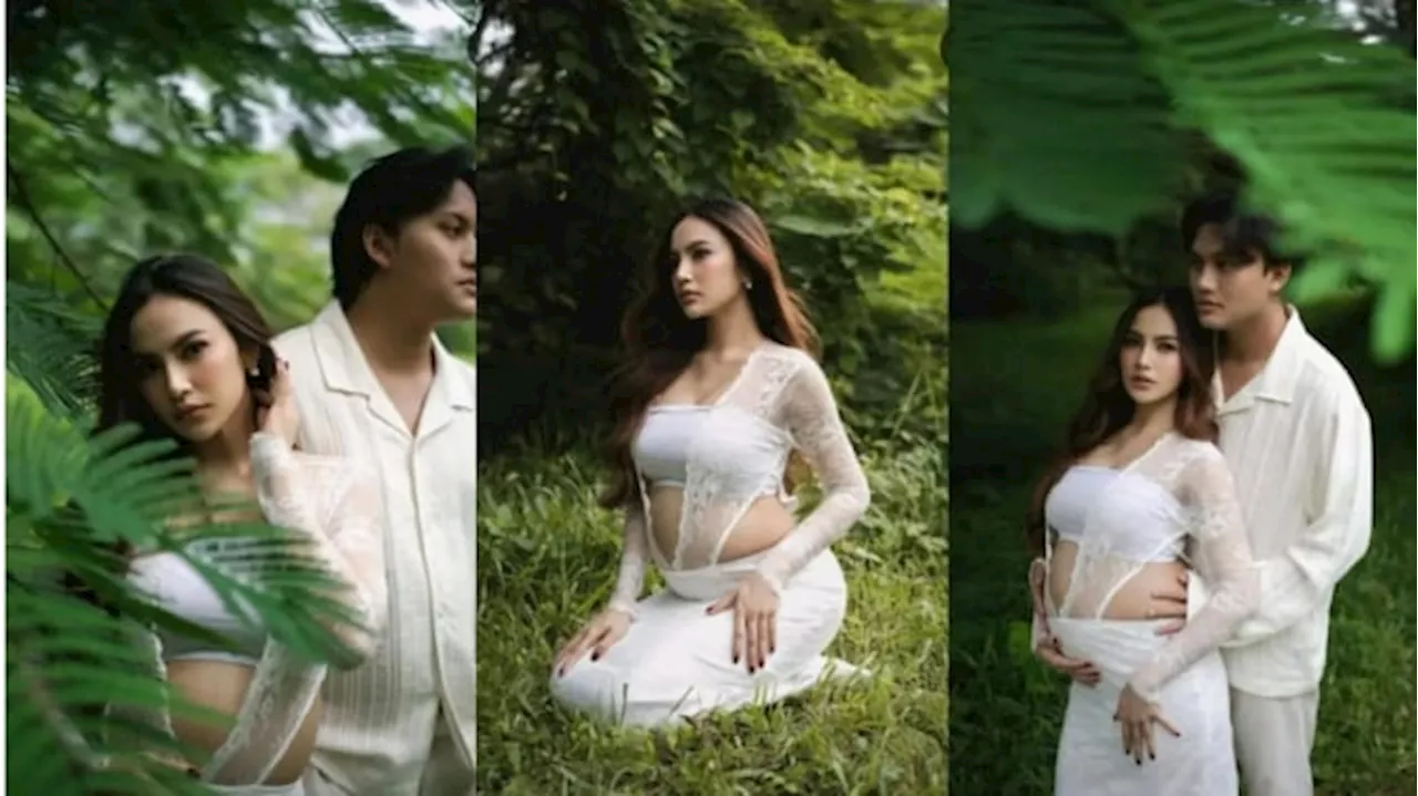 Potret Baby Bump Mahalini dalam Balutan Busana Putih: Elegan dan Romantis Bareng Rizky Febian