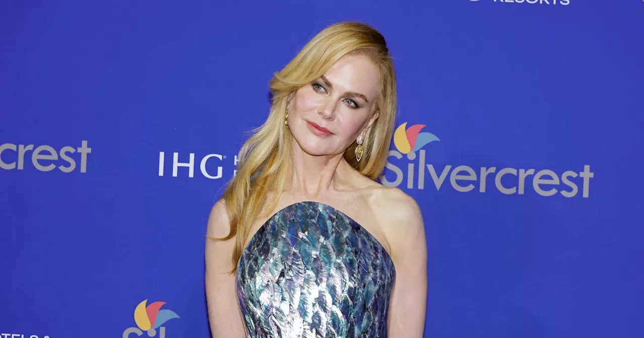 Nicole Kidman Dazzles in Mother-of-Pearl Loewe Gown at Palm Springs Film Festival