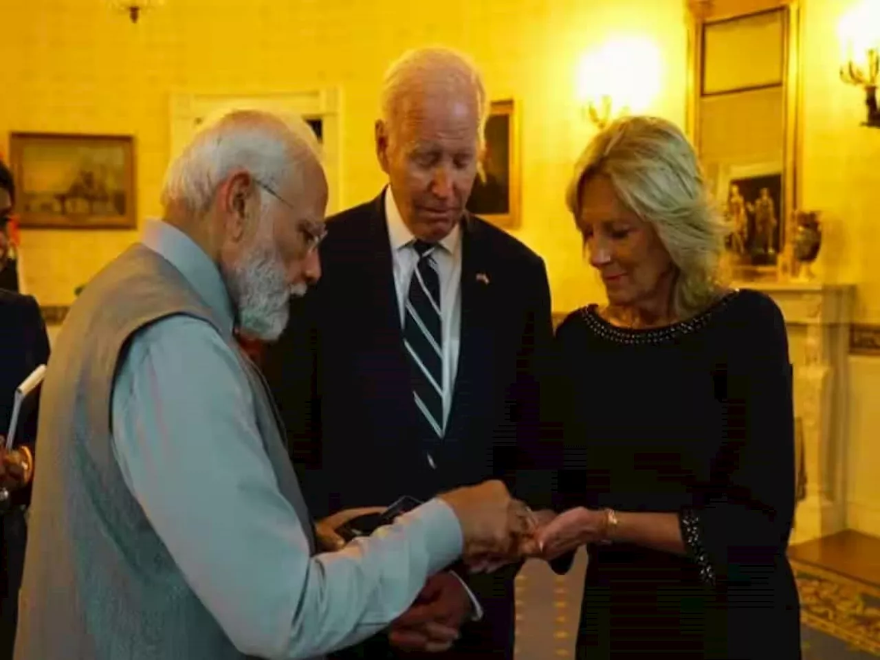 PM Modi Gifts Surat-Made 7.5-Carat Diamond to US First Lady Jill Biden