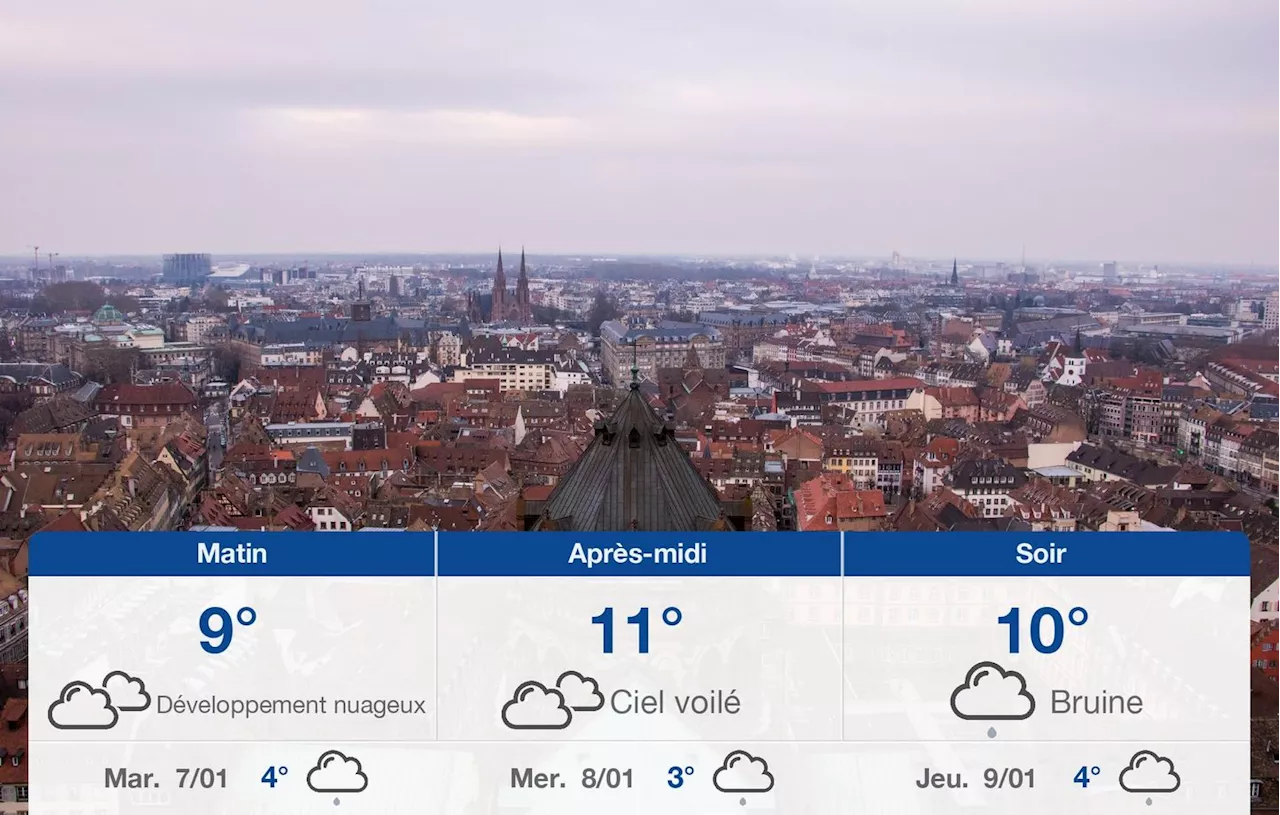 Météo à Strasbourg : Ciel Gris et Pluie Prévues