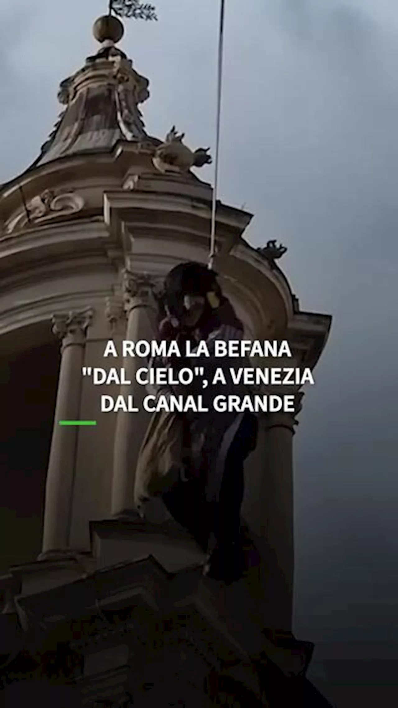 A Roma la Befana arriva dal cielo, a Venezia dal Canal Grande