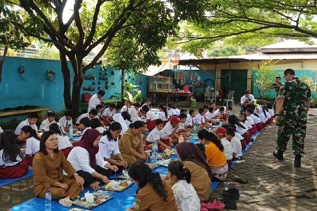 Kodam I Bukit Barisan Berikan Makan Bergizi Gratis untuk 650 Siswa di Medan