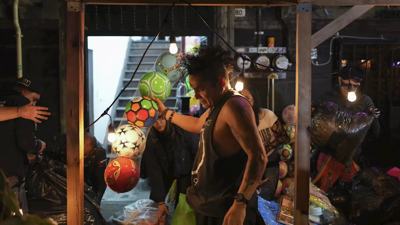 Punks distribute toys to children in need for Three Kings Day in Mexico City