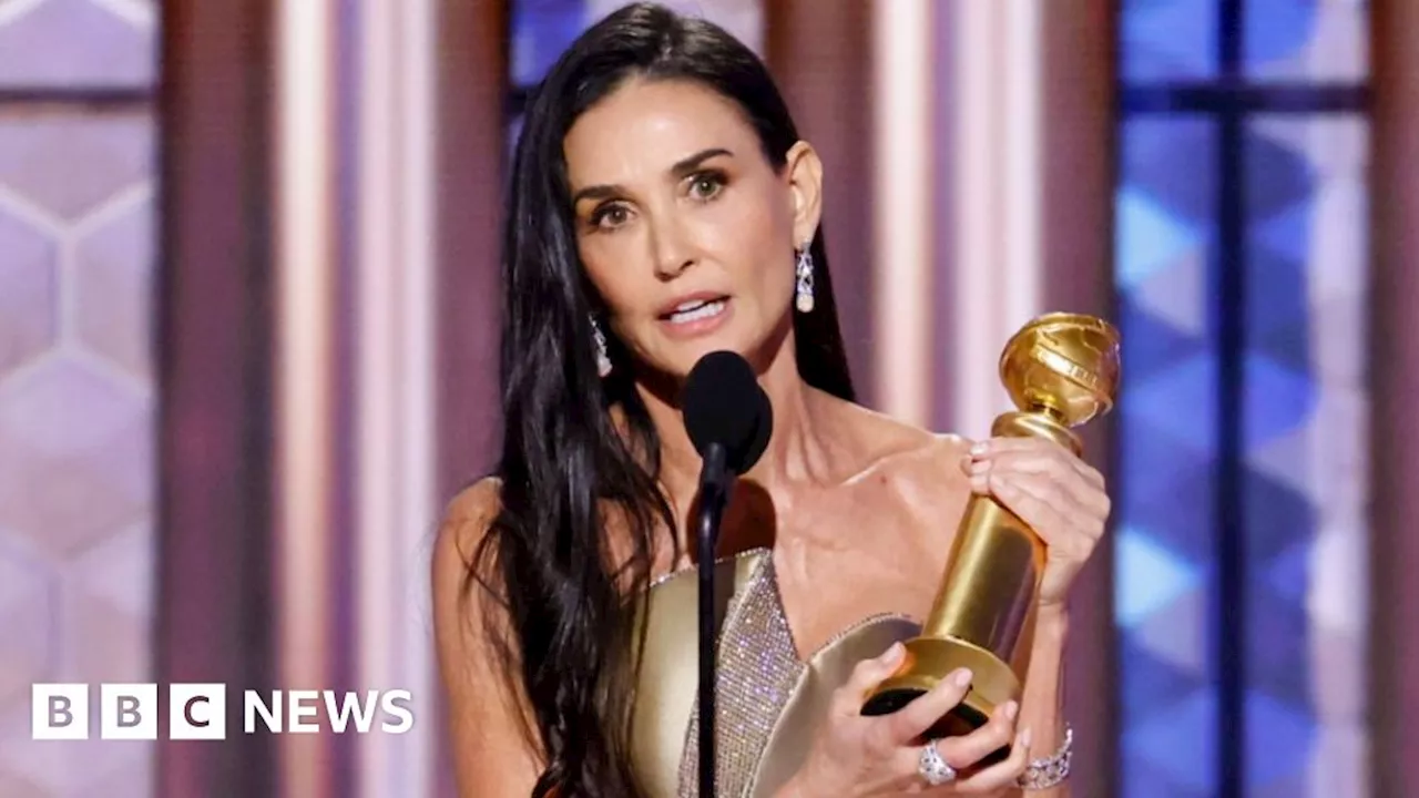 Demi Moore Wins First Golden Globe for Role in Body Horror Film