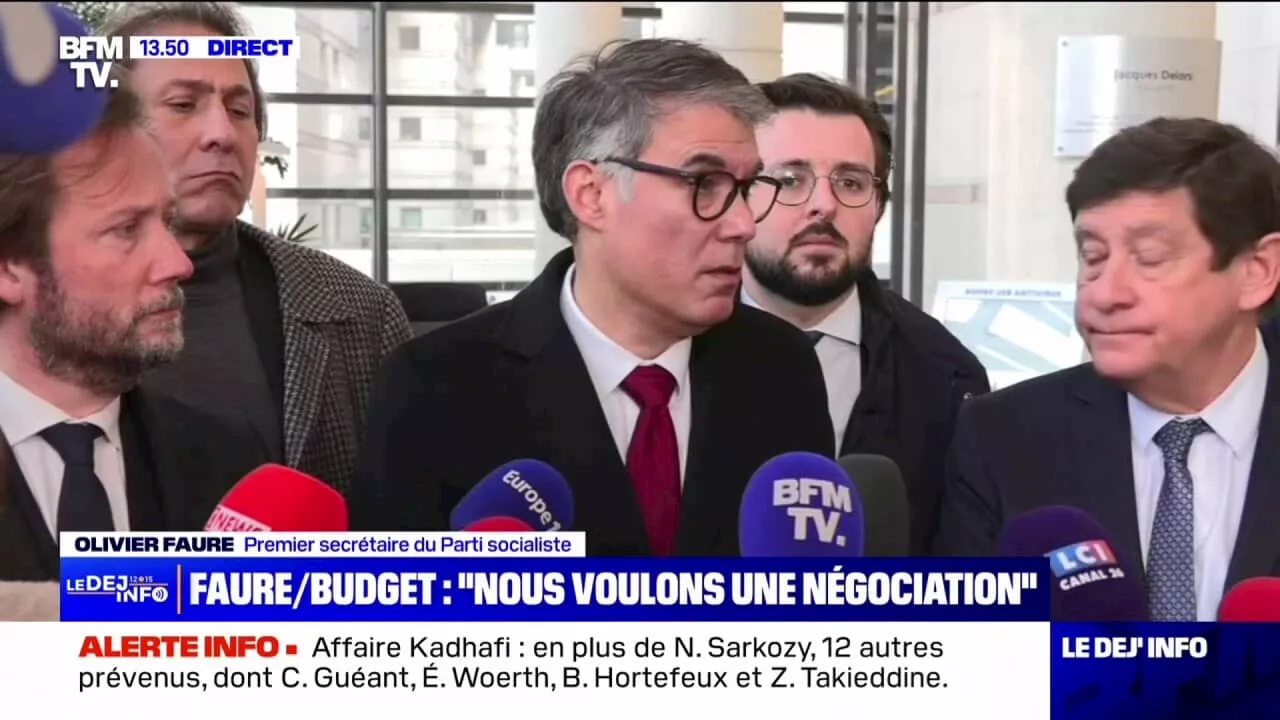 Consultations sur le budget: 'Les échanges vont se prolonger', assure Olivier Faure (PS)