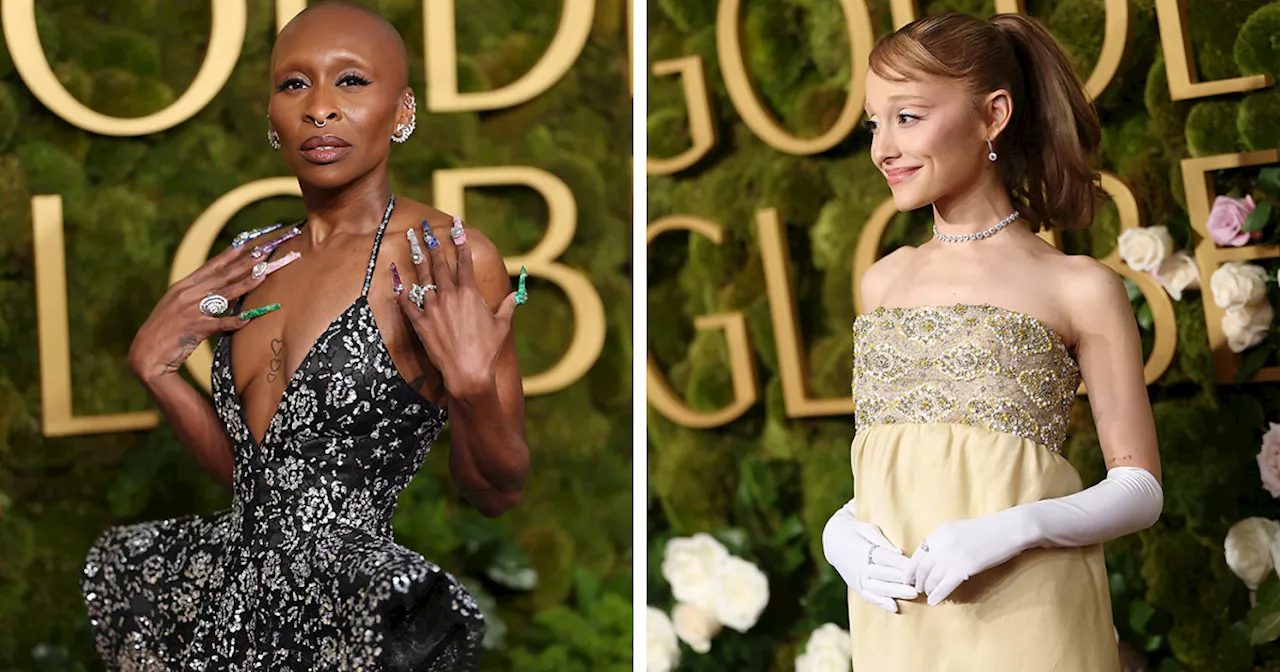 Erivo Embraces Black and Green for Elphaba, Grande Wears Yellow in 'Wicked' & Saldana Wins Golden Globe