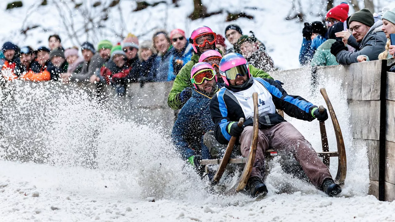 Hornschlittenrennen in Garmisch-Partenkirchen