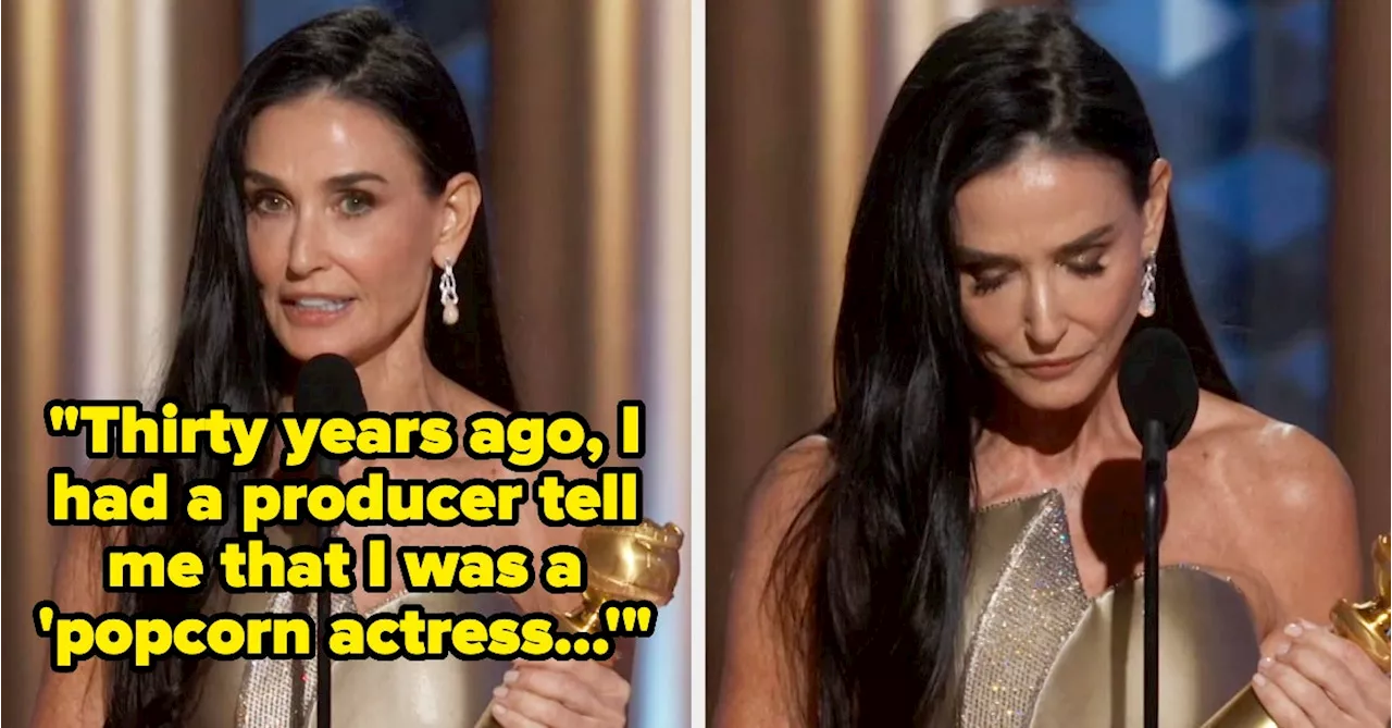 Demi Moore's Golden Globes Speech Reaction